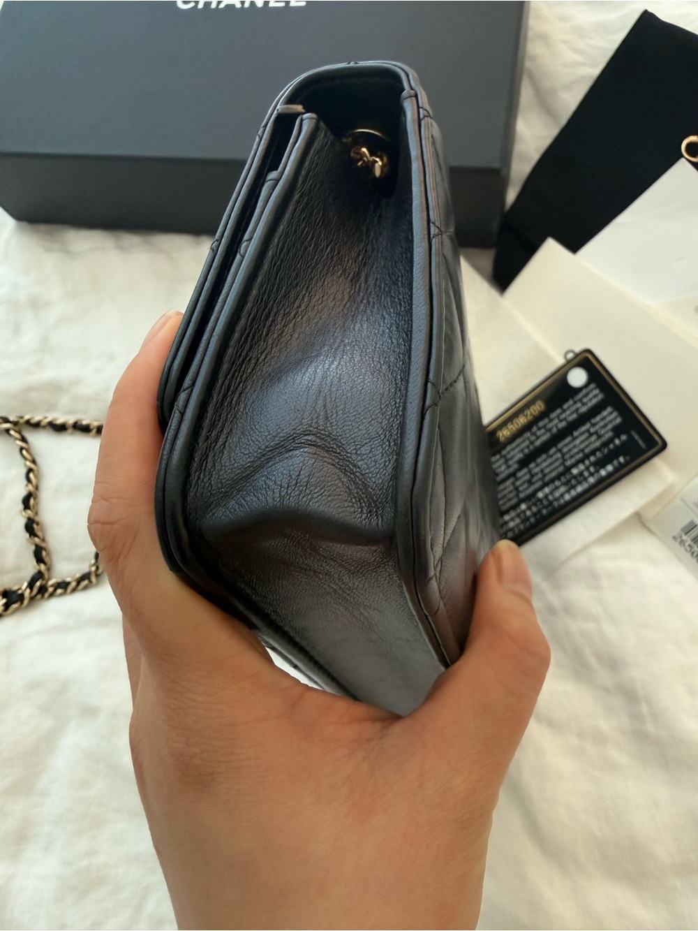 Chanel Lambskin Quilted Trendy CC Wallet On Chain WOC Black - Picture 14 of 16